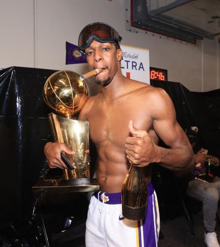 Rajon Rondo with his trophy